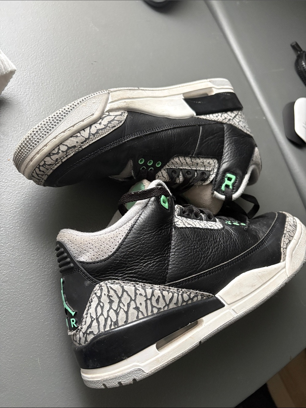 Nike Black & Mint Green Retro Jordan 3 Sneakers